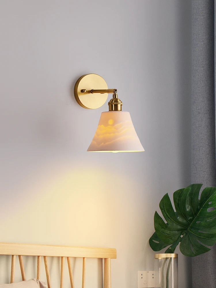 Wandleuchte aus Keramik und Kupfer im nordischen Luxus-Design - vue 3 sur 6