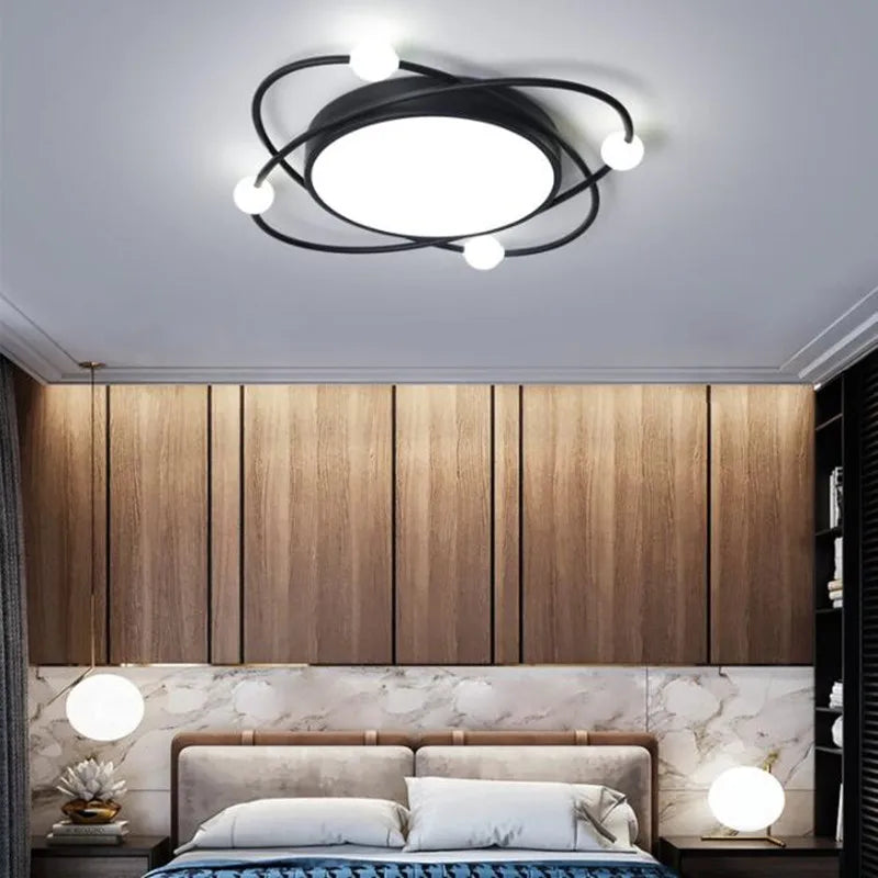 lustre rond moderne à led avec télécommande pour intérieur élégant - vue 7 sur 10