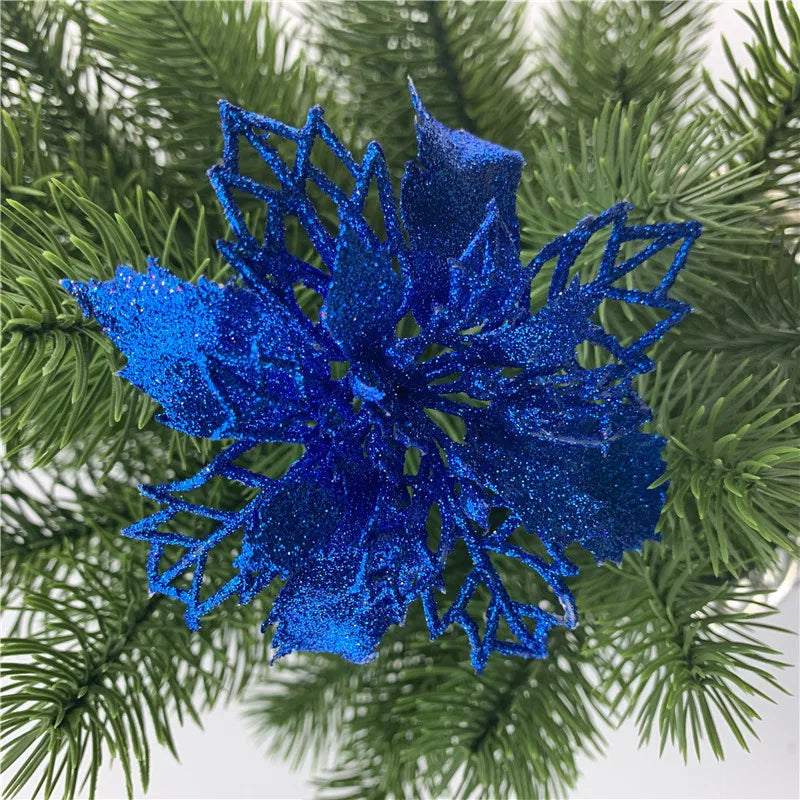 décoration suspendue fleur pailletée pour arbre de noël - vue 25 sur 34