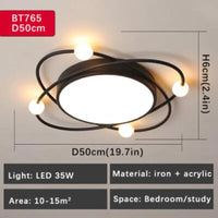 lustre rond moderne à led avec télécommande pour intérieur élégant