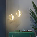 Nordische Designer-Pendelleuchte mit goldenem Ring