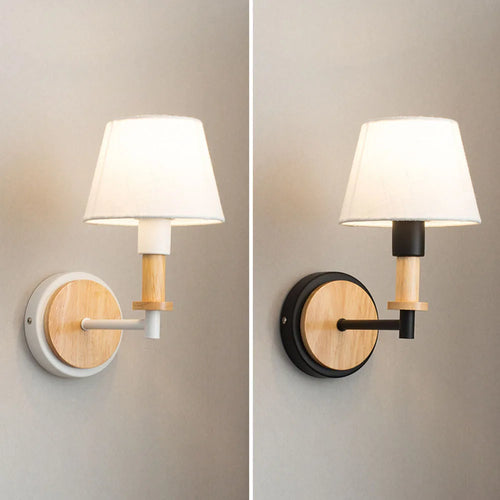 applique murale en bois nordique tête de direction led