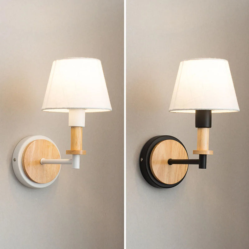 applique murale en bois nordique tête de direction led