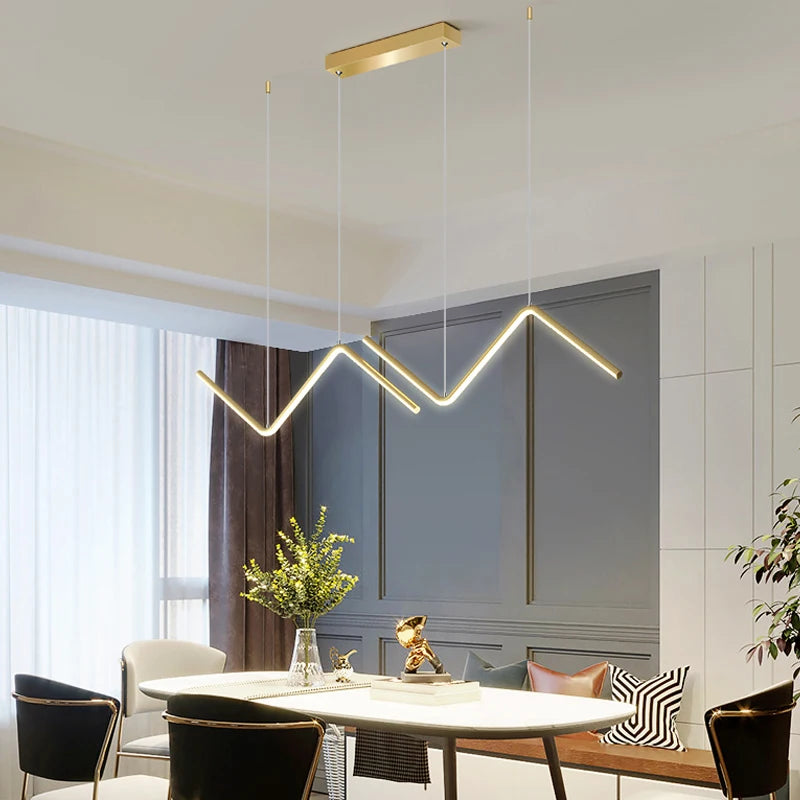 lustre moderne à led style nordique pour intérieur design - vue 4 sur 8