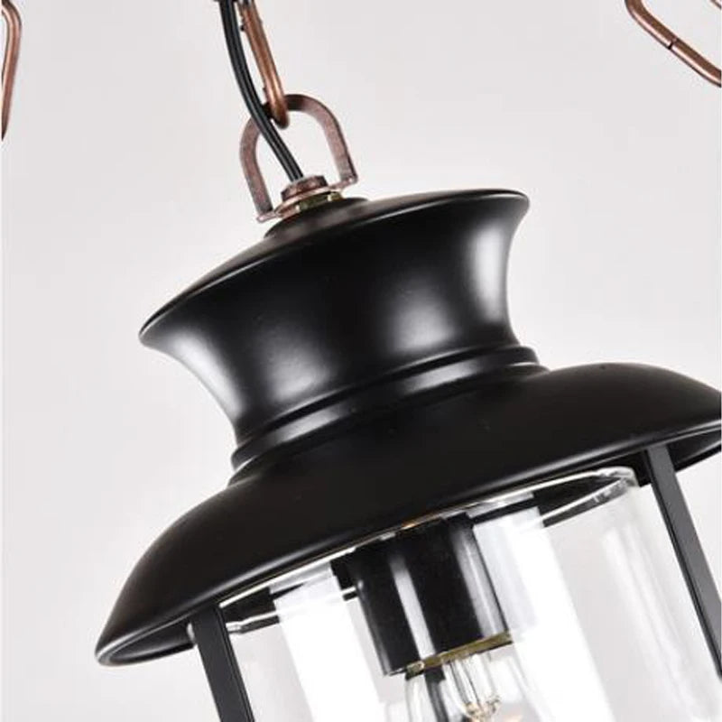 lustre rétro en bois pour ambiance campagne et nostalgique - vue 5 sur 7