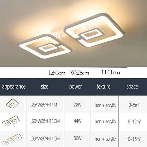 Plafonnier à forme moderne LED