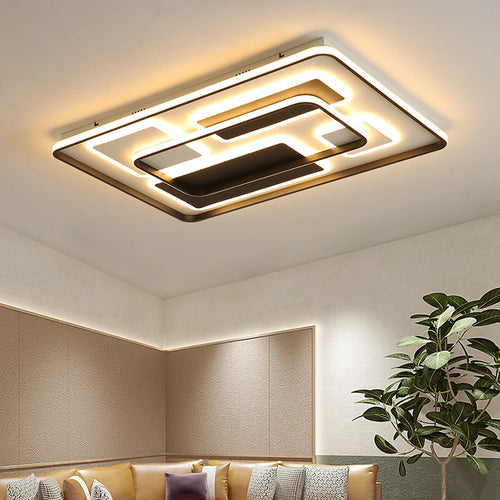 Moderne LED-Deckenleuchte aus Schmiedeeisen und Acryl für die Innendekoration