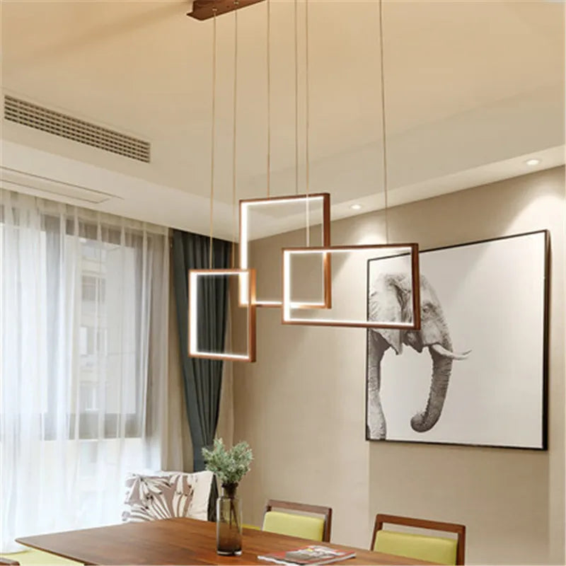lustre carré moderne en acrylique avec led pour bricolage - vue 5 sur 5