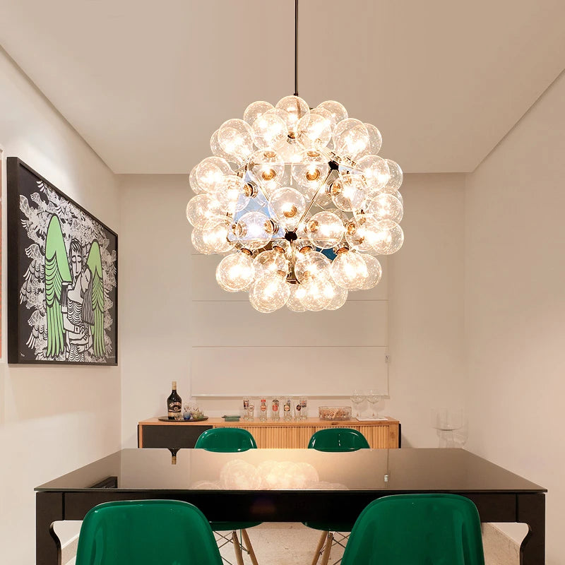 suspension luminaire moderne bulles taraxacum nordique en verre