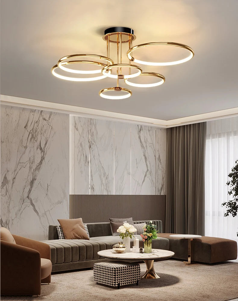 Moderne nordische Wohnzimmer-Deckenleuchte für ein warmes Ambiente - vue 3 sur 10