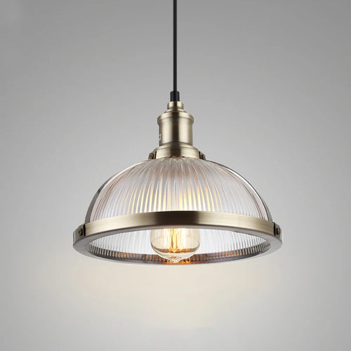 suspension vintage abat-jour en verre luminaire loft à led