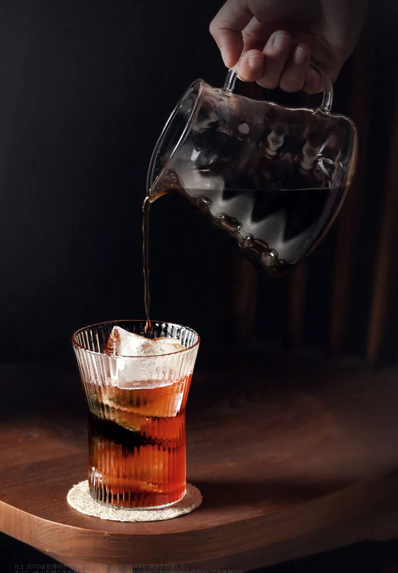 Ensemble 4 verres ondulés style relief verre transparent - vue 4 sur 7