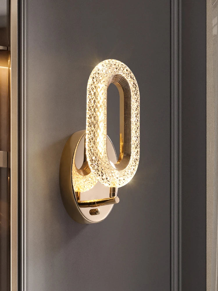 applique murale à led abat-jour diamant design moderne pour intérieur - vue 2 sur 8