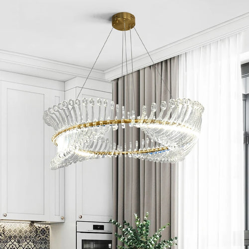Moderner LED-Kronleuchter mit nordischem Design – Einfache Pendelleuchte - vue 3 sur 9