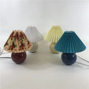 Lampe plissée bois rotin moderne LED bureau et table