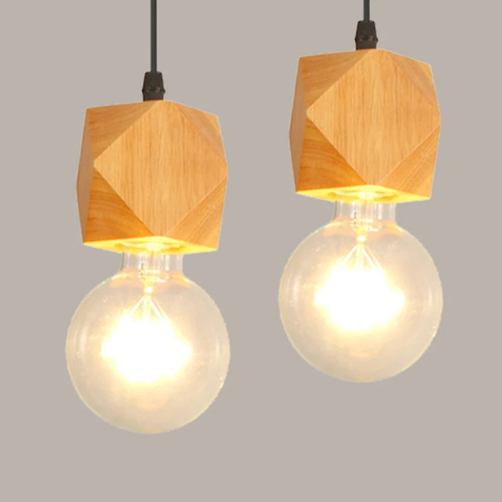 suspension Mengjay Vintage industriel rustique en bois - vue 4 sur 10