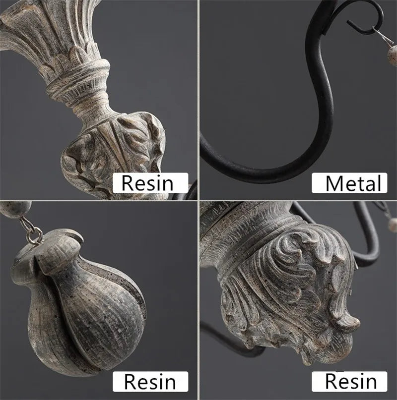 lustre vintage à bougie style européen rétro élégant pour intérieur moderne - vue 11 sur 12