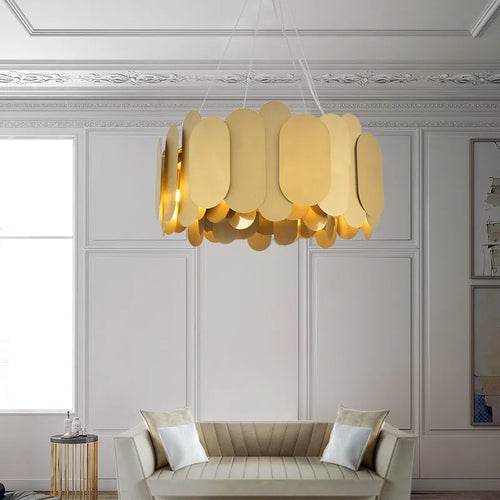Nordischer Design-Kronleuchter mit Paneelen für moderne Innendekoration - vue 3 sur 6