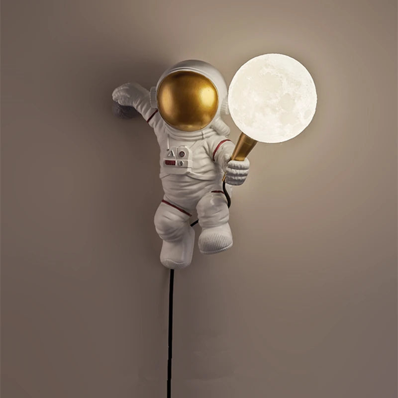 applique murale Nordique LED personnalité astronaute lune chambre d'enfant cuisine salle à manger chambre bureau balcon allée - vue 6 sur 9