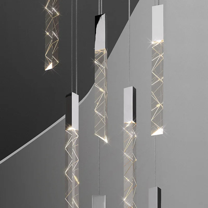 lustre moderne en cristal pour décoration intérieure élégante - vue 7 sur 15