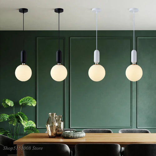 boule de verre moderne suspension led luminaire décoratif