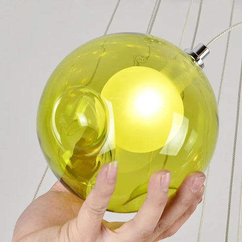 lustre en verre soufflé led créatif pour chambre d'enfants