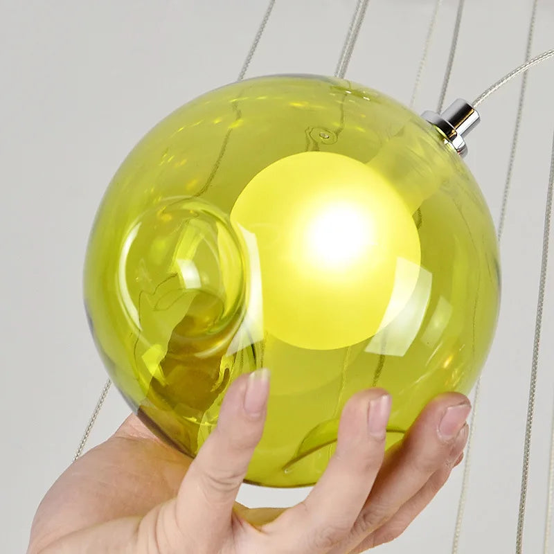 lustre en verre soufflé led créatif pour chambre d'enfants - vue 11 sur 24