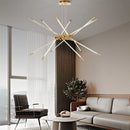 lustre moderne simple en cuivre de luxe suspendu