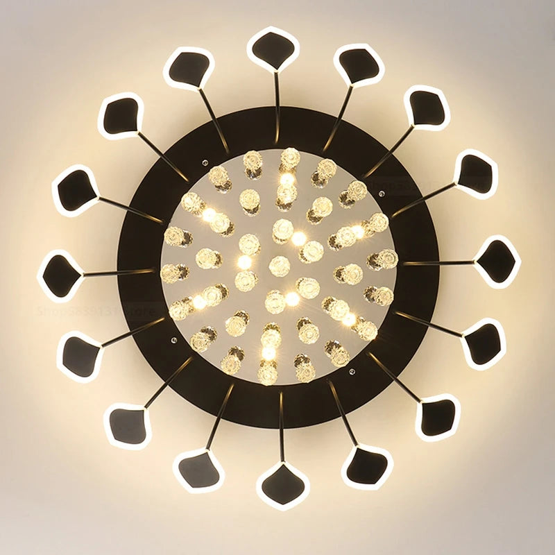 plafonniers modernes en cristal clair avec éclairage led terrestre - vue 7 sur 14