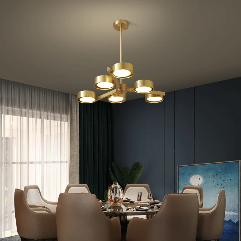 lustre nordique en cuivre design créatif pour éclairage doux - vue 5 sur 8