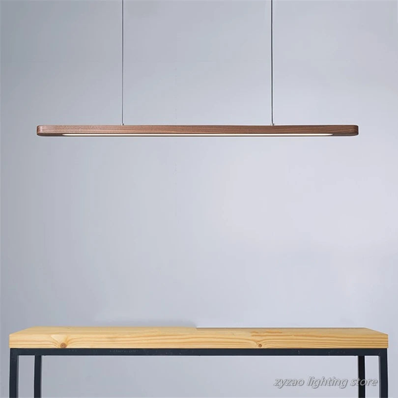 Suspension led en bois de style nordique idéale pour restaurant ou bureau