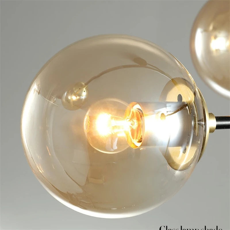 lustre nordique boule de verre éclairage moderne créatif - vue 5 sur 18