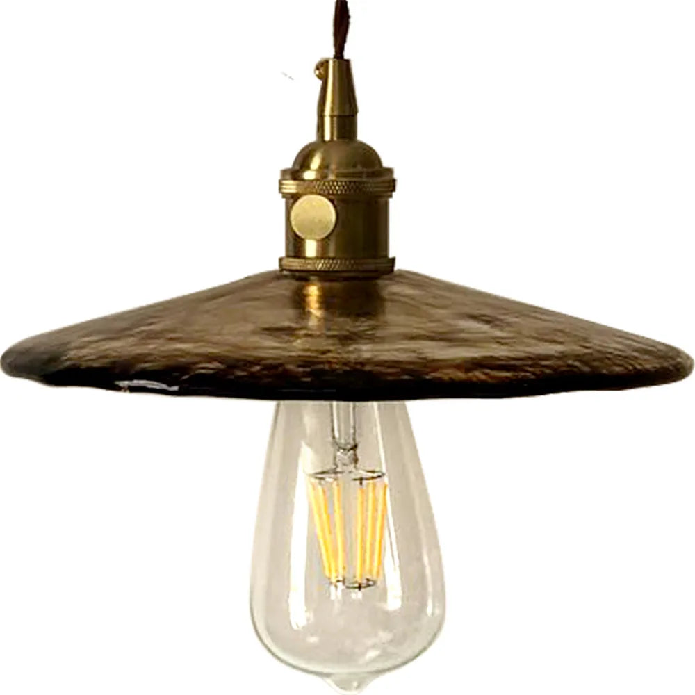 suspension en verre et laiton style nordique vintage - vue 3 sur 6