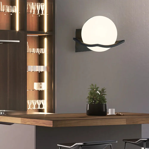 Wandleuchte Milchglas Gold für stilvolle Wohnraumgestaltung - vue 5 sur 8