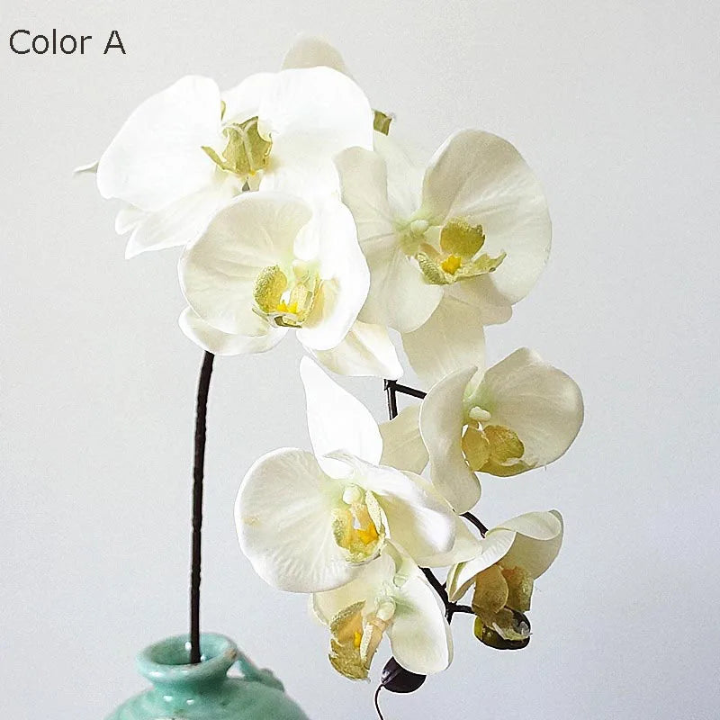 10 têtes d'orchidées artificielles rétro pour décorations élégantes - vue 10 sur 17