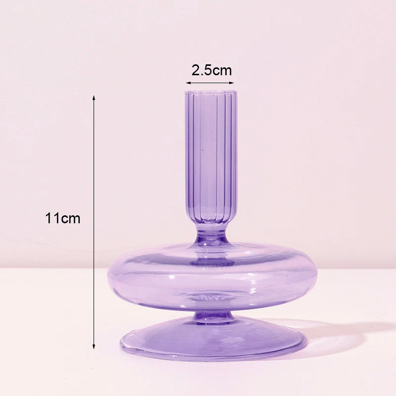 bougeoir en verre pour décoration romantique et festive - vue 15 sur 15