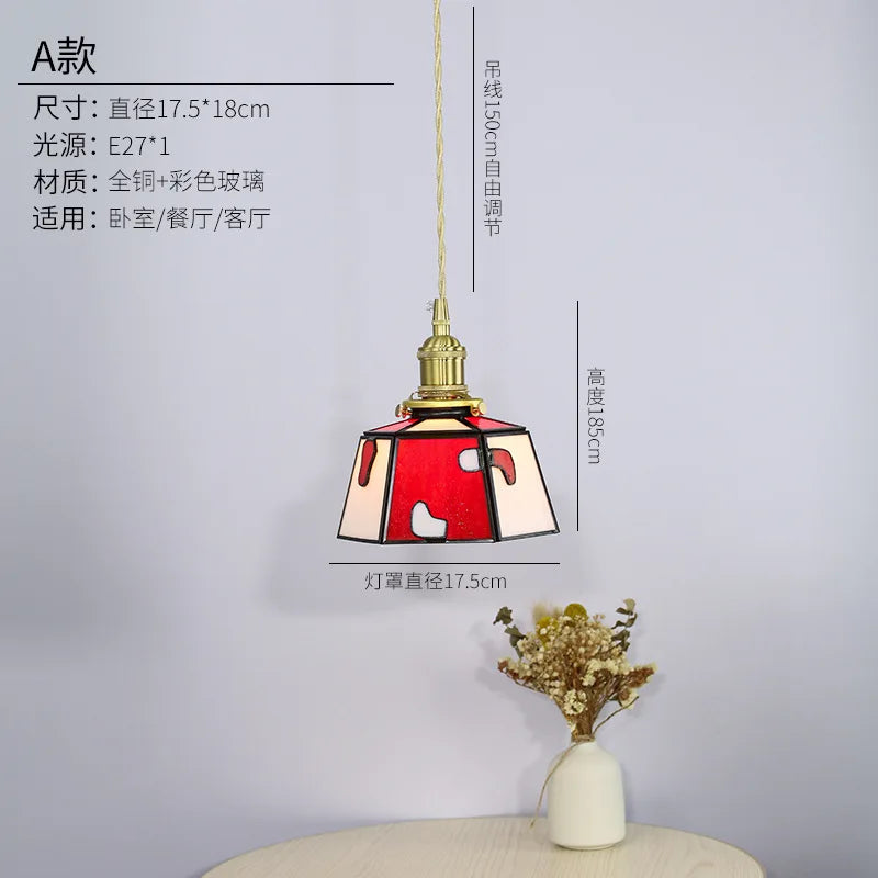 Pendelleuchte aus Buntglas im Retro-Design japanischer Stil für Innendekoration