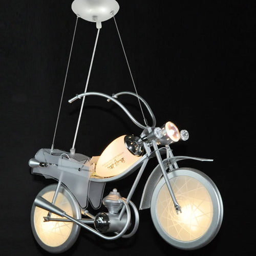 lustre led créatif nordique pour chambre d'enfants en acrylique moto