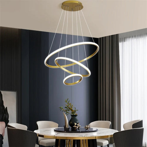 Moderner LED-Kronleuchter aus Acryl mit Leuchtring - vue 3 sur 8
