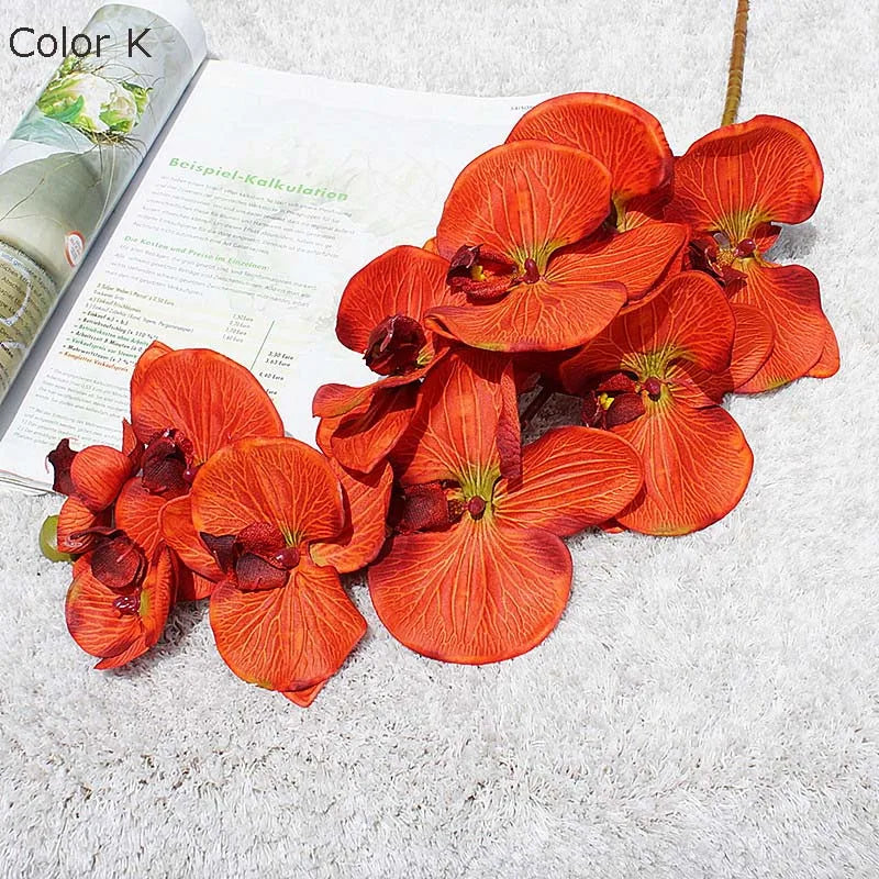10 têtes d'orchidées artificielles rétro pour décorations élégantes - vue 13 sur 17
