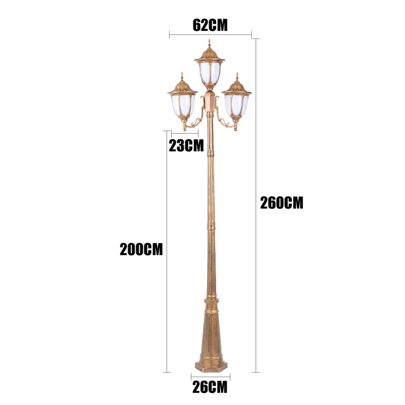 lampe de jardin européenne quatre têtes étanche pour extérieur - vue 13 sur 12