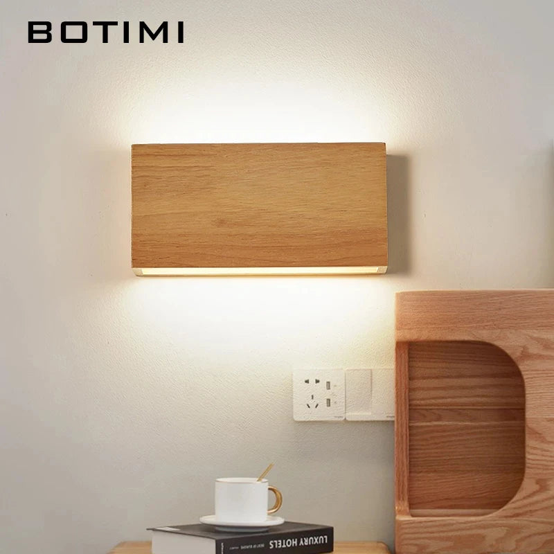 Applique murale LED en bois naturel marron - vue 4 sur 8