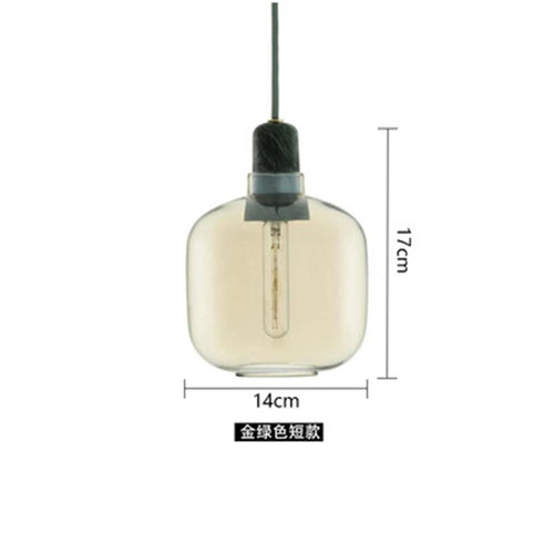 suspension à led en verre et marbre design danois rétro industriel