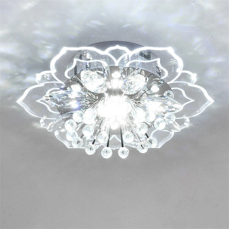 lampe en cristal fleurs lustre éclairage intérieur luminaires colorés - vue 3 sur 11