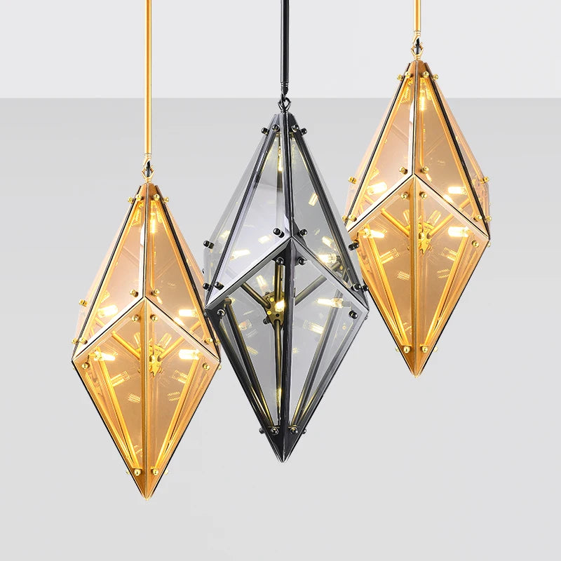 suspension luxueuse en verre de style moderne - vue 3 sur 10