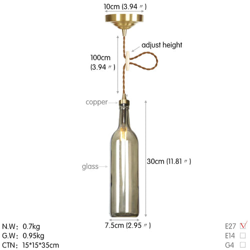 LED-Pendelleuchte aus Messing und Glas modernes dekoratives Design - vue 11 sur 12
