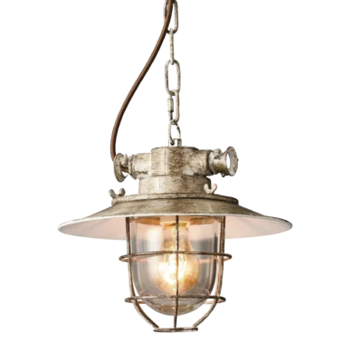 Industrielle LED-Pendelleuchte im Retro-Stil aus Eisen und explosionsgeschütztem Glas Vintage