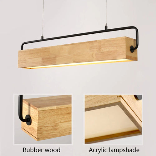 lampes suspendues nordiques en bois led modernes
