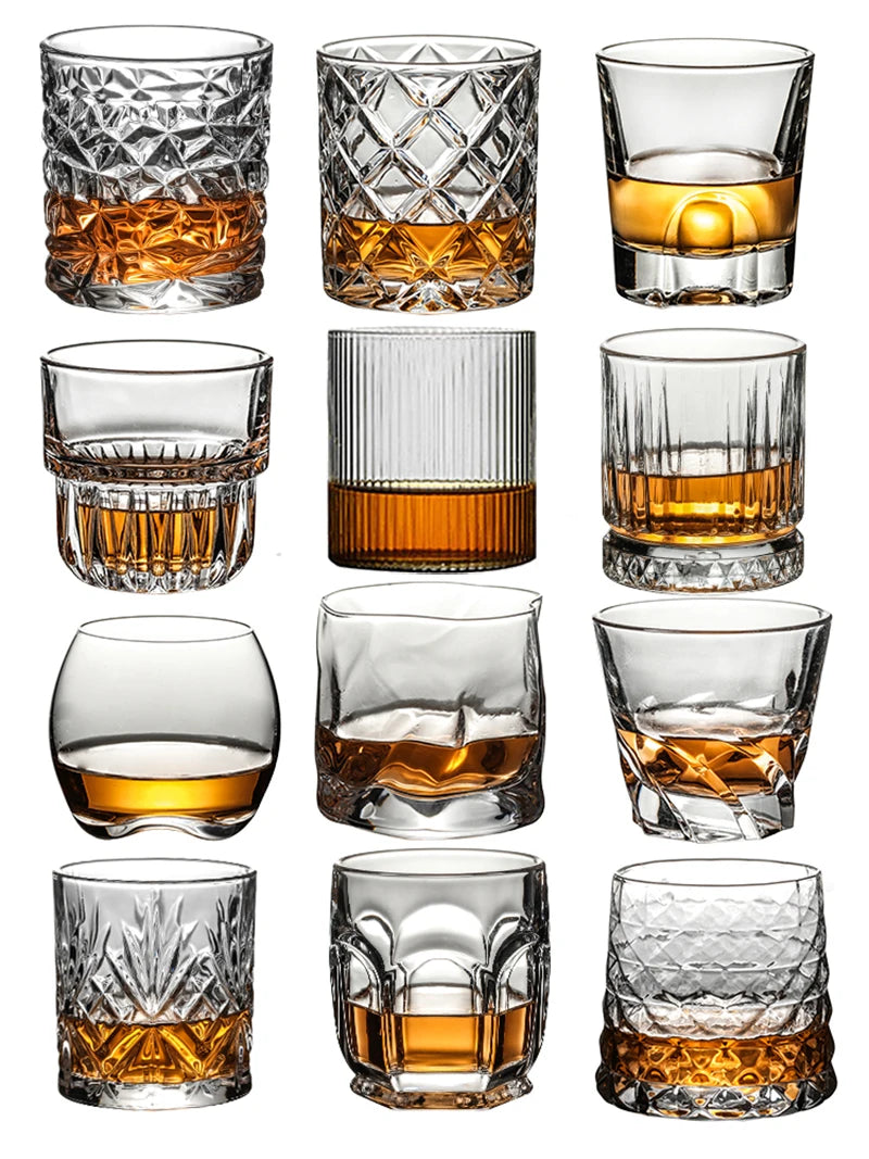 Verres whisky old fashioned design facette elegant