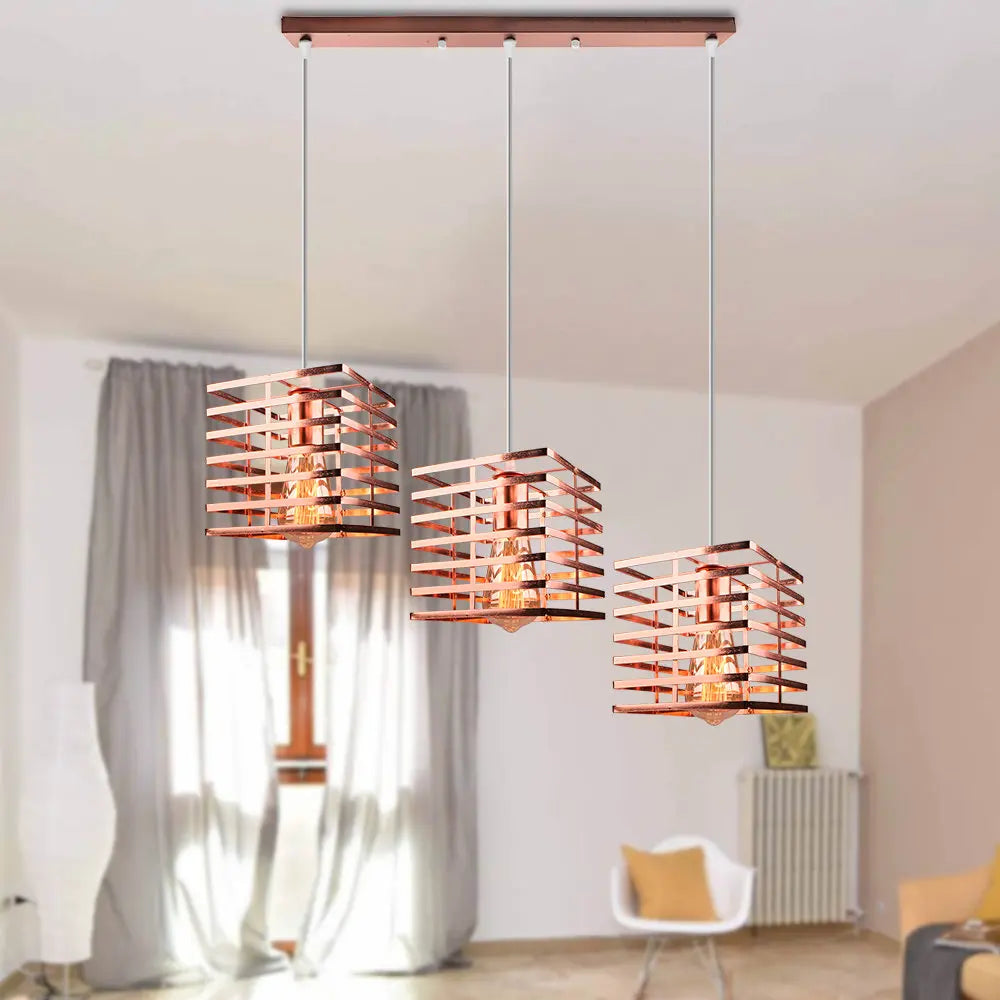 suspension industrielle vintage avec lumières led modernes - vue 6 sur 14